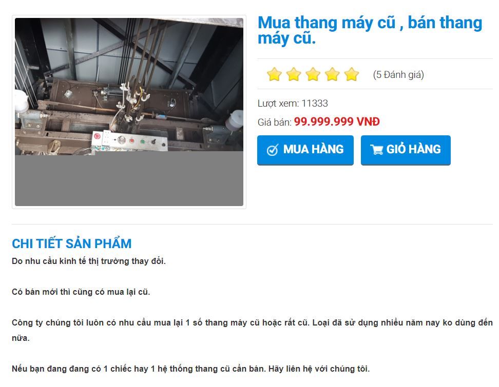 Những quảng cáo "Thu mua thang máy cũ" nhan nhản trên thị trường Việt Nam
